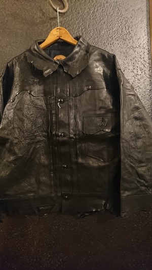 GOODKARMA DEVELOPMENT. Leather Blouse "DAVE" BLACK (size 2) ①