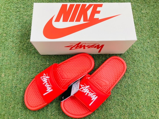 NIKE × STUSSY SANDALS BENASSI HABANERO RED CW2787-600 29cm 247272