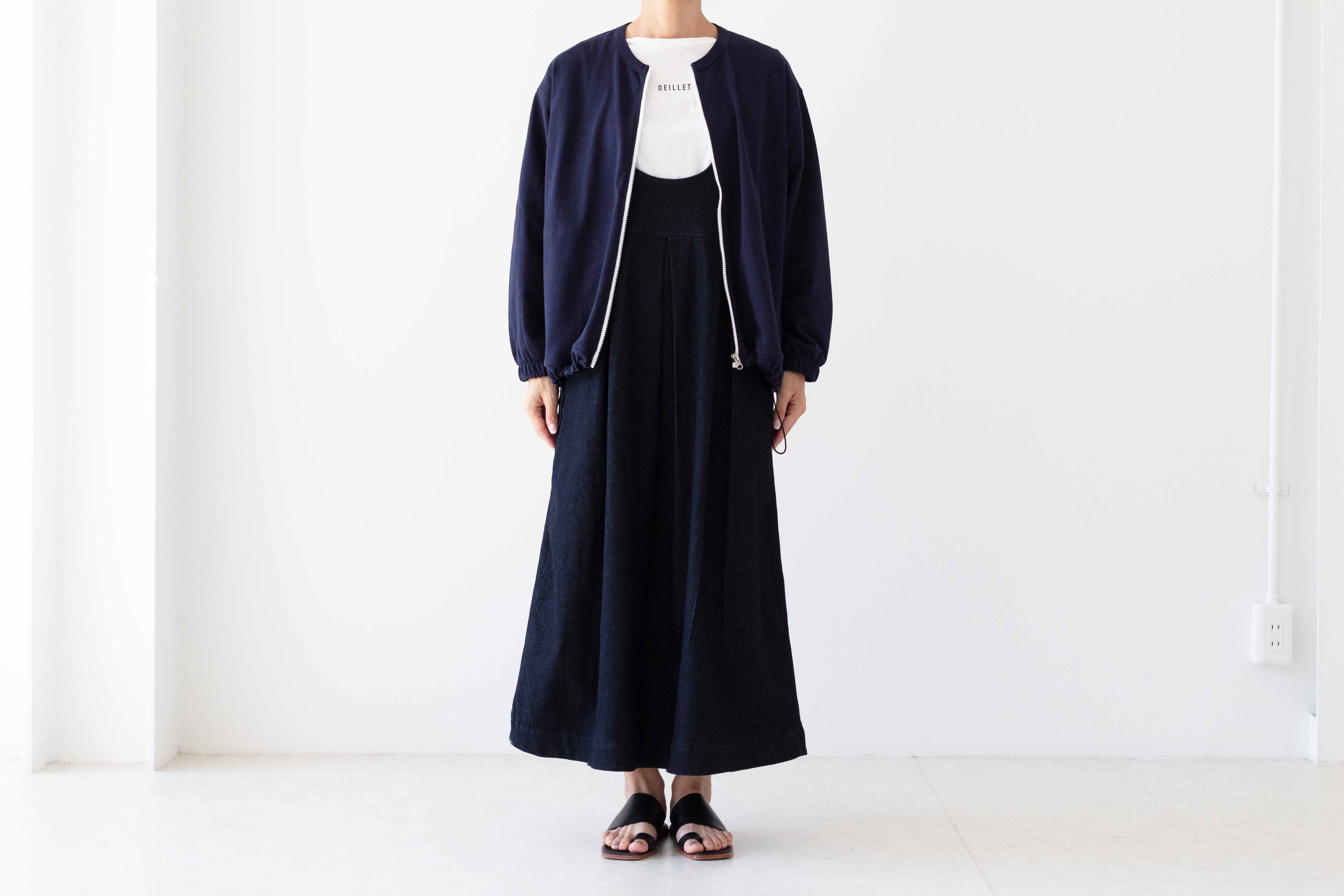 リネンライク ムラ糸ジャージー - ジップカーディガン