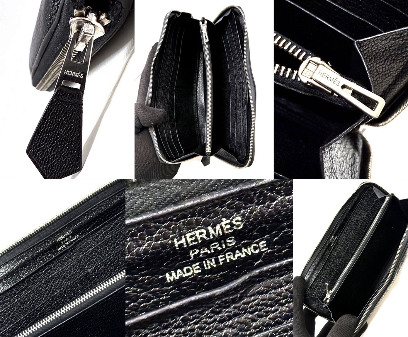 HERMES エルメス アザップ ロング クラシック オールレザー ブラック