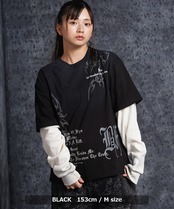 ◆トライバル柄 レイヤードロンTee◆gt-6322-362