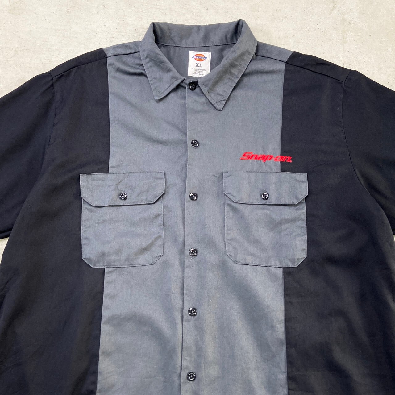 Dickies ディッキーズ 半袖 ツートンワークシャツ SNAP-ON 企業ロゴ