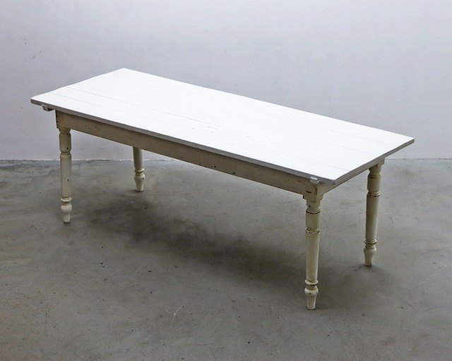 ヴィンテージ クラシカル ペイント ダイニングテーブル 作業台 コンソール デスク 展示台 店舗什器 アンティーク RAK14088