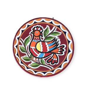 【スペイン製 マニゼスプレート (鳥絵柄) 壁掛け飾り皿】
