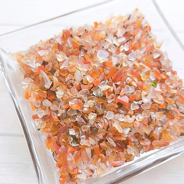 カーネリアン (30g) さらさら極小タイプ  紅玉髄 天然石さざれ石 穴無しチップ