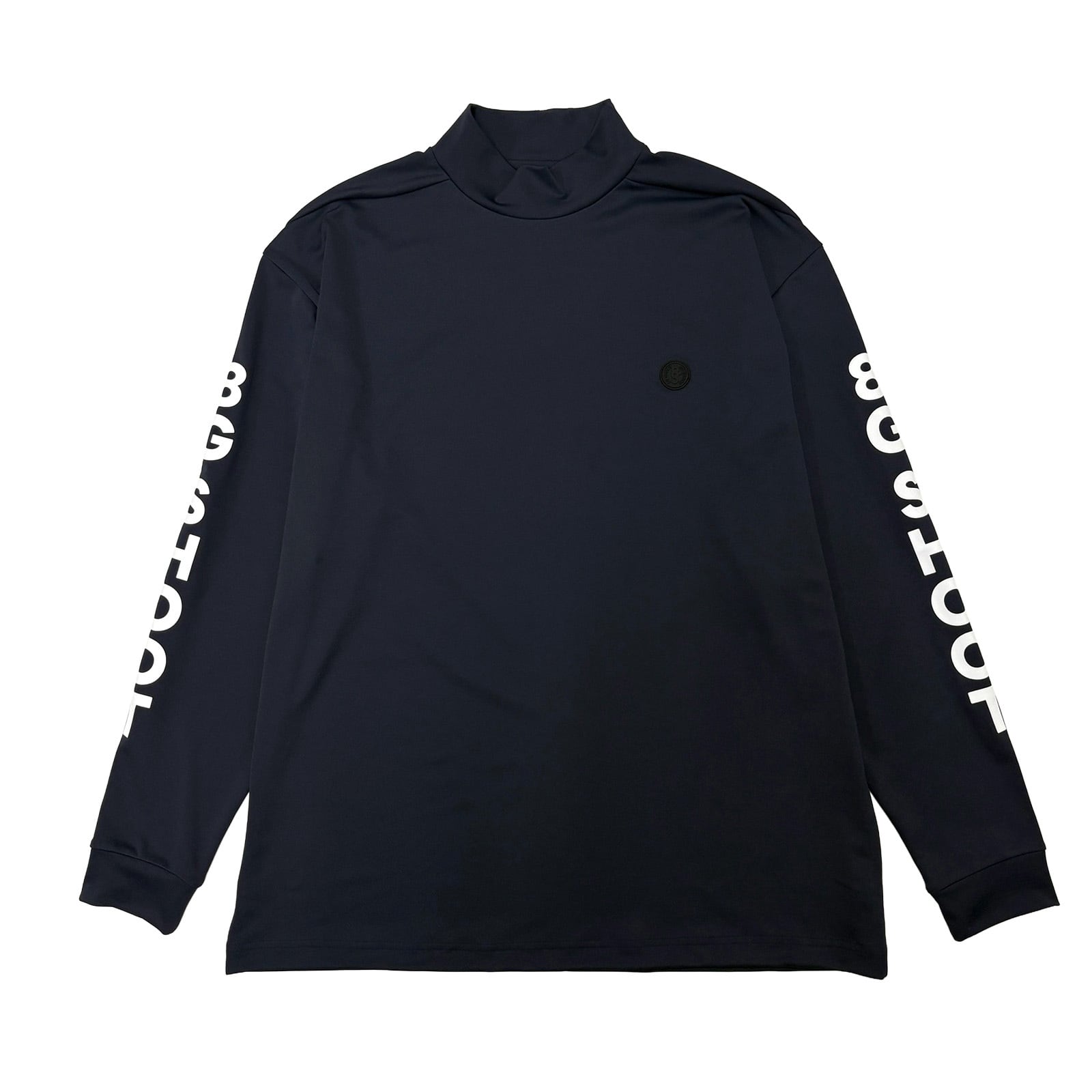 SLEEVE LOGO L/S MOCK NECK SHIRT -DARK NAVY-