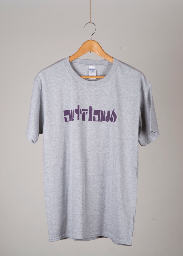 ＊只今送料無料!! OUTFLOW - ORIGINAL Logo  T-shirt    Grey / Purple