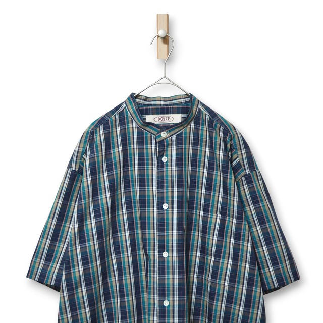 【VINTAGE】半袖バンドカラーシャツ