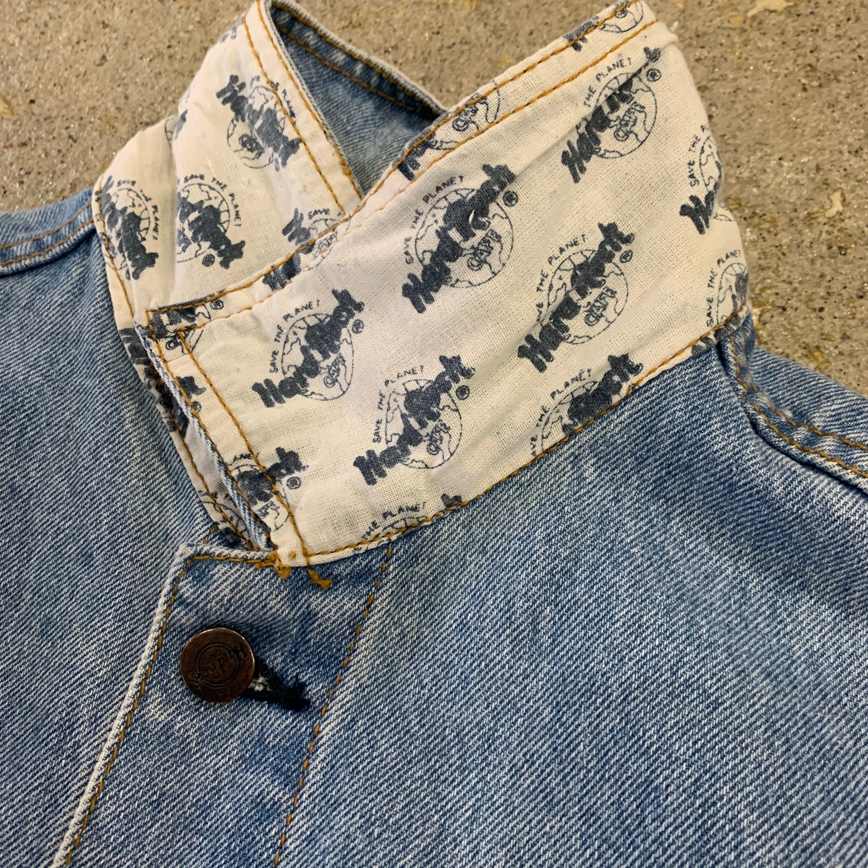 90s hard rock cafe denim jacket | What'z up