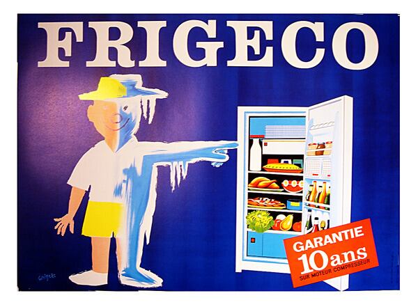 フランス製【レイモン・サヴィニャック】額装 公式ポスター「FRIGECO」 Savignac（サヴィニャック）「FRIGECO」 | happy graphic gallery