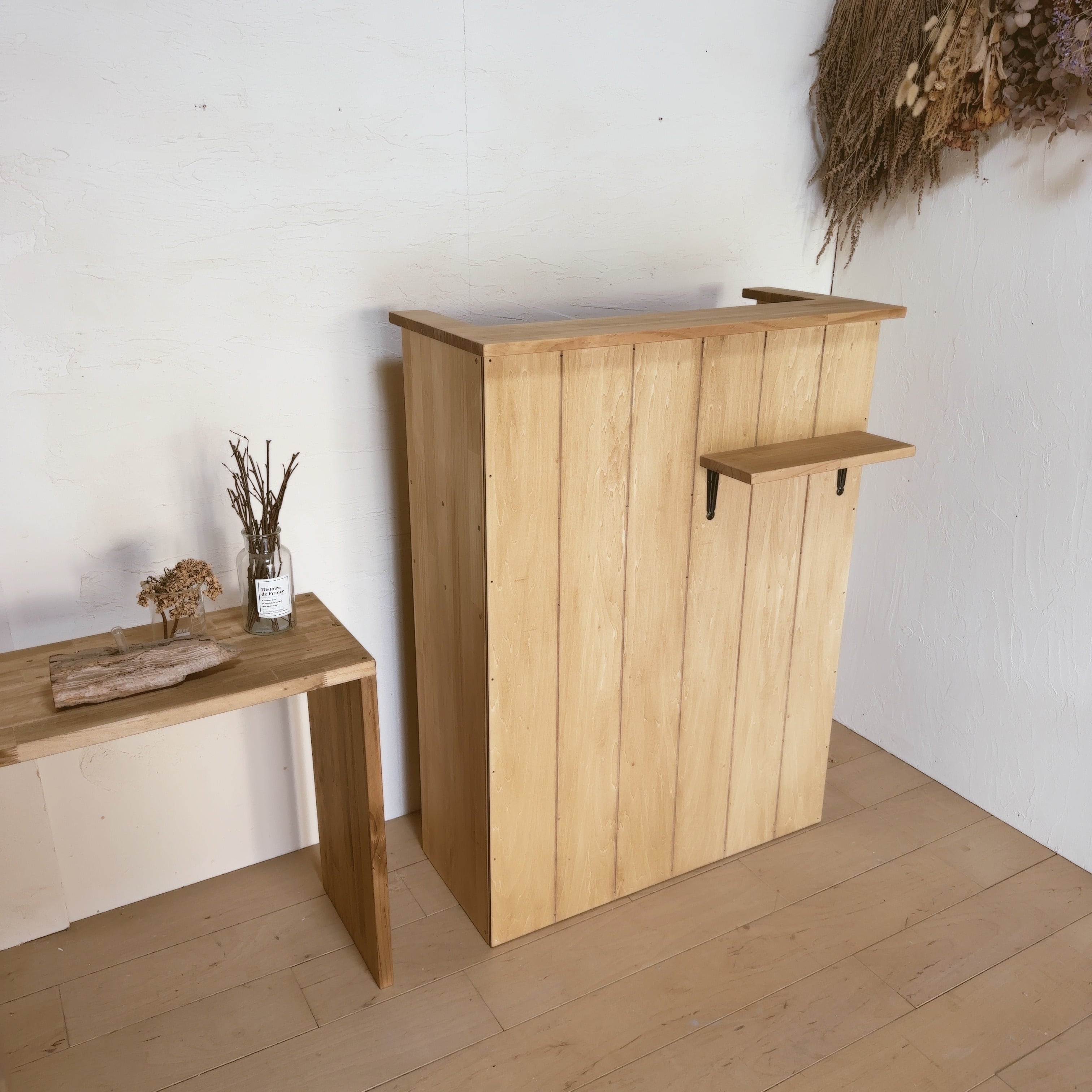 ハンドメイド キッチンカウンター レジカウンター 大収納 ナチュラル 手作り ハンドメイド キッチンカウンター レジカウンター 大収納 ナチュラル