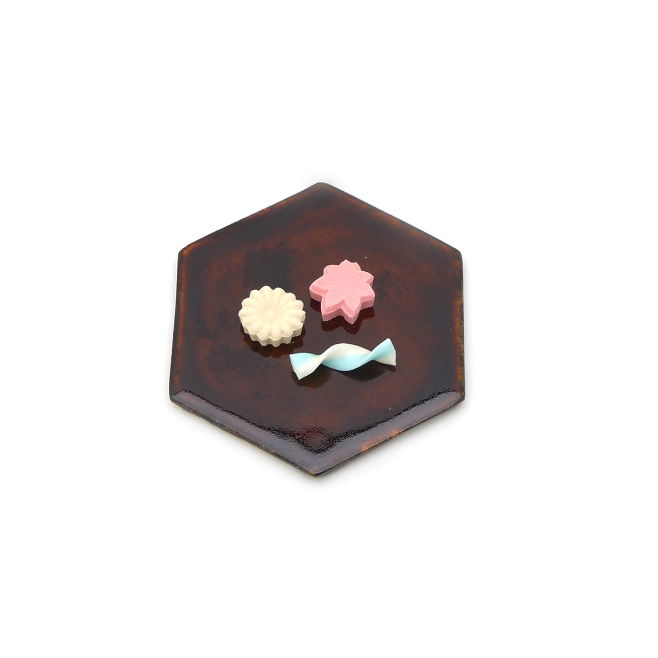 オリジナル】瀬戸亀甲銘々皿 -hexagonal Seto-ware small plate