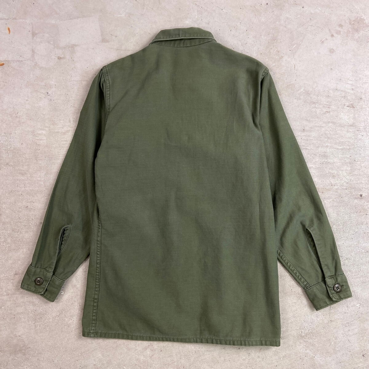 60年代 U.S.ARMY 米軍実品 OG-107 ユーティリティシャツ メンズS相当