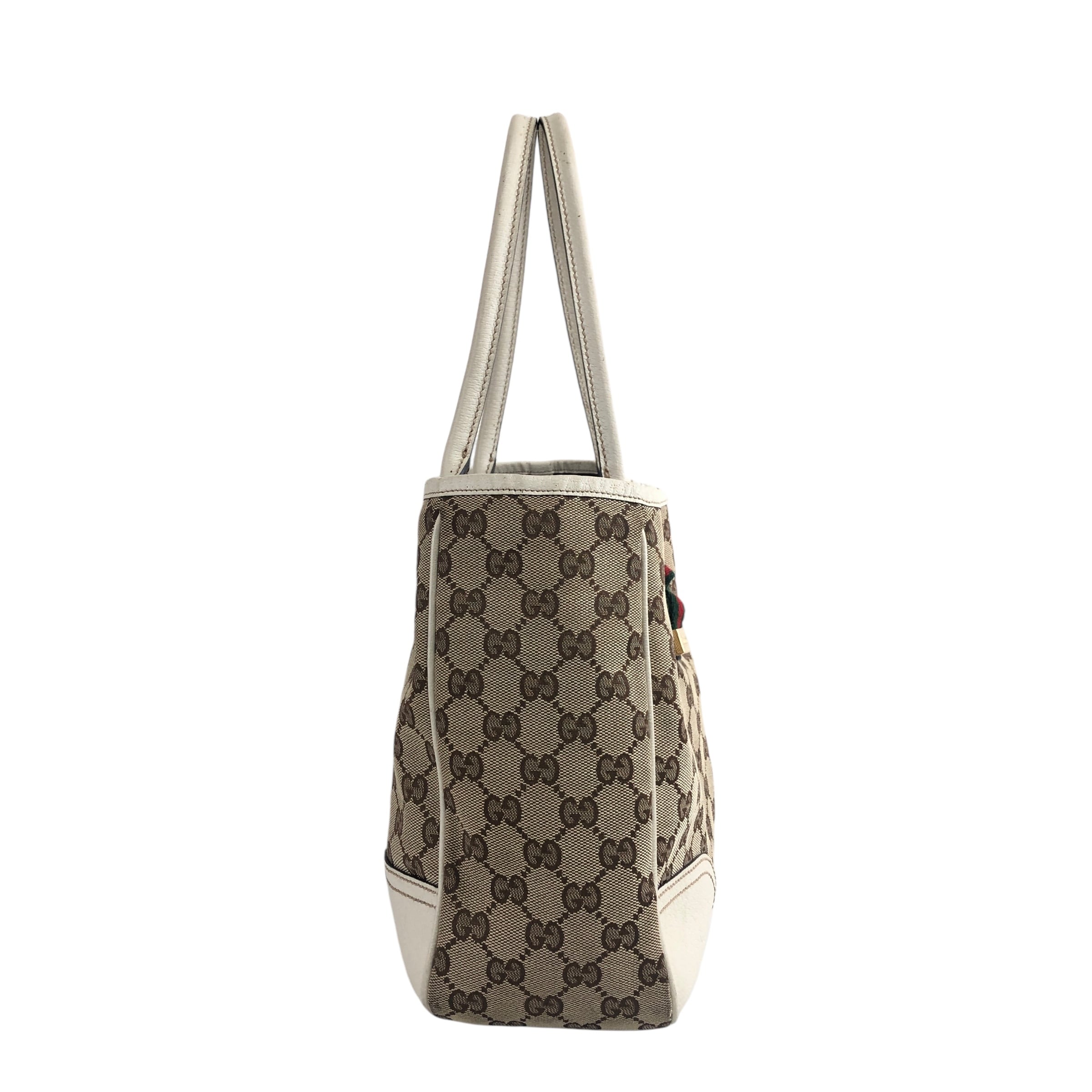 GUCCI グッチ GG ハンドバッグ ベージュ シェリーライン キャンバス