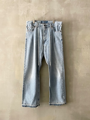 TrAnsference tack baggy denim pants - light indigo