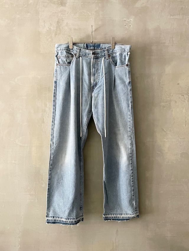 TrAnsference tack baggy denim pants - light indigo