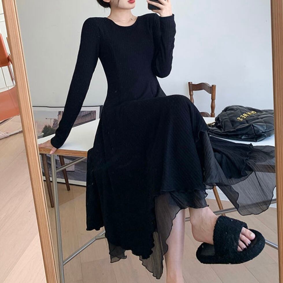 random hem flare dress