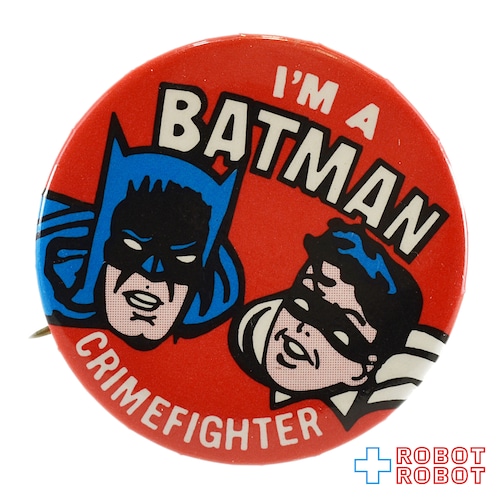 バットマン 缶バッジ 1966 I'M A BATMAN CRIMEFIGHTER