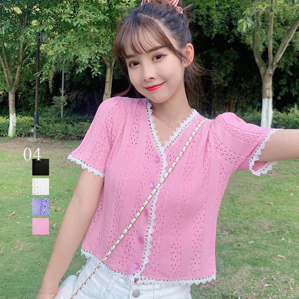 カーディガン レース サマーニット 透かし