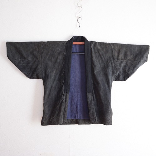 野良着古着裏面日焼け木綿着物縞模様ジャパンヴィンテージリメイク素材昭和 | noragi jacket kimono cotton stripe sunburn japan vintage