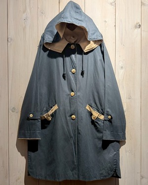 【a.k.a.C.a.k.a vintage】Color Switching Vintage Hooded Long Coat
