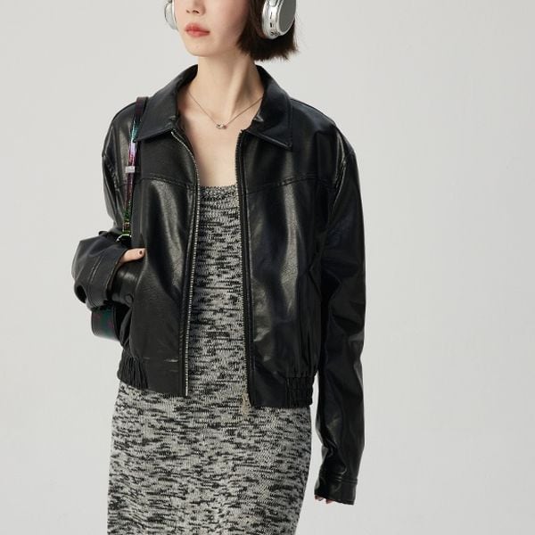 FAUX LEATHER MILITARY BLOUSON