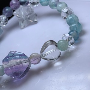エンジェルフェザーフローライト・デザインブレスレット