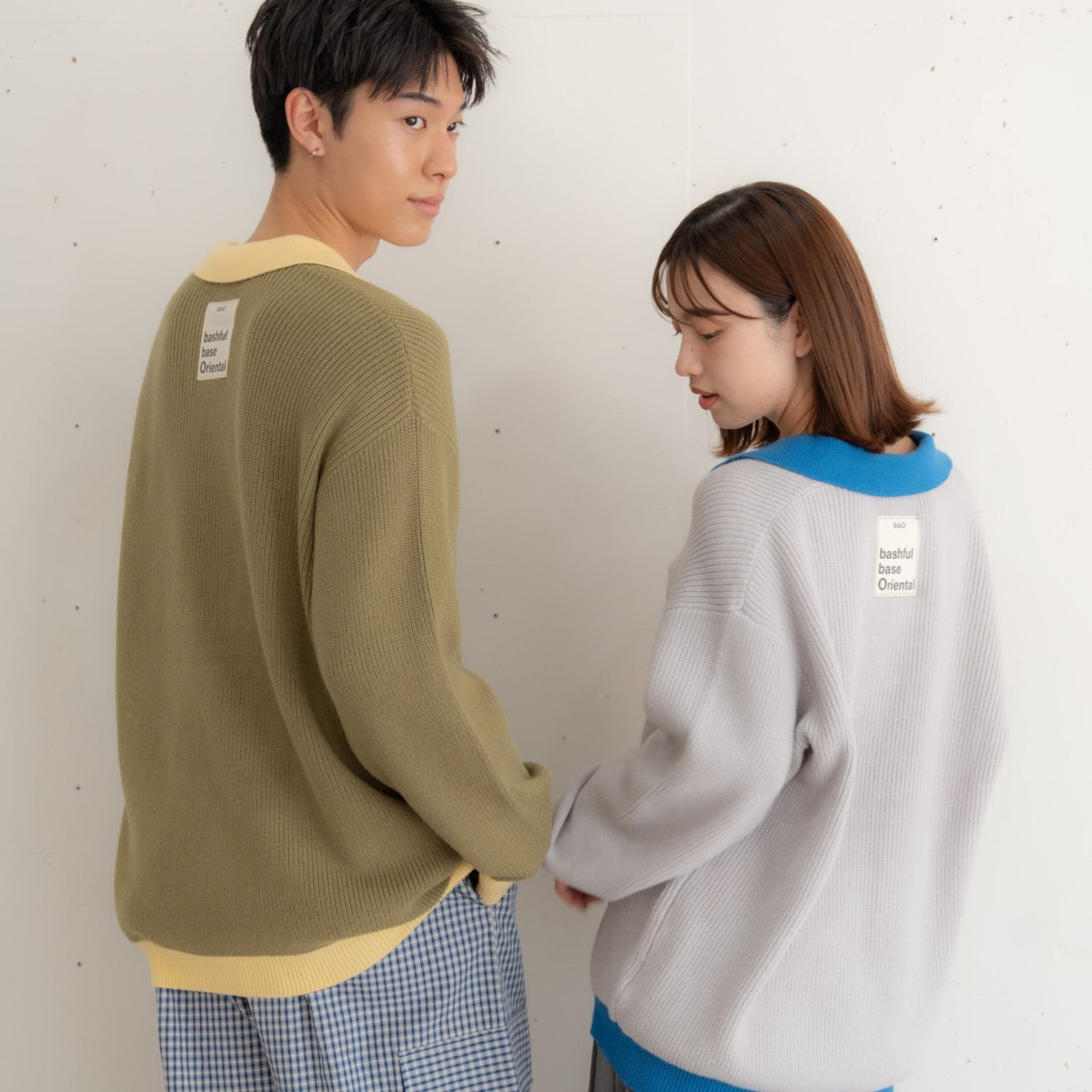 bbO】フラワーアイコンバイカラーポロニット | bashful base Oriental