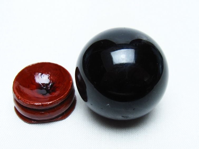 黒水晶 丸玉 35mm モリオン スフィア 置物 一点物 141-8211 | 天然石