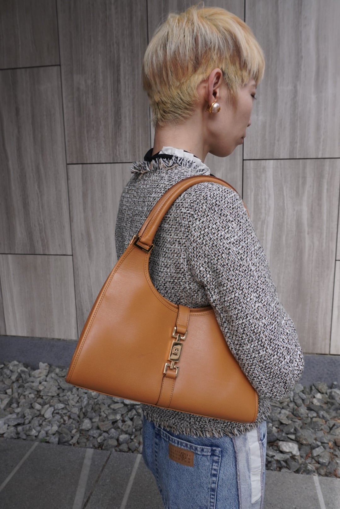 GUCCI グッチ ショルダーバッグ ブラウン ジャッキー レザー ワン