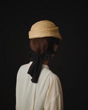 【Joëlle】Raffia ribbon cap/アシンメトリーラフィアキャップ