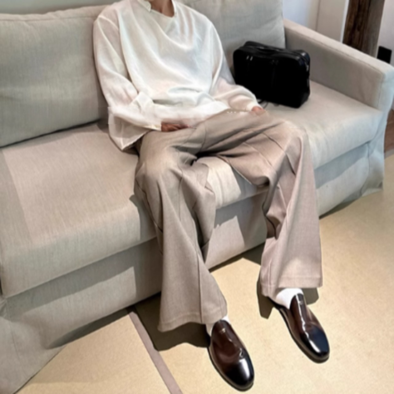 バイアスカットモードスウェットパンツ　0856