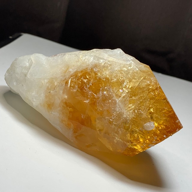 レア☆蜂蜜のような色合い♪大きいシトリン 結晶ポイント