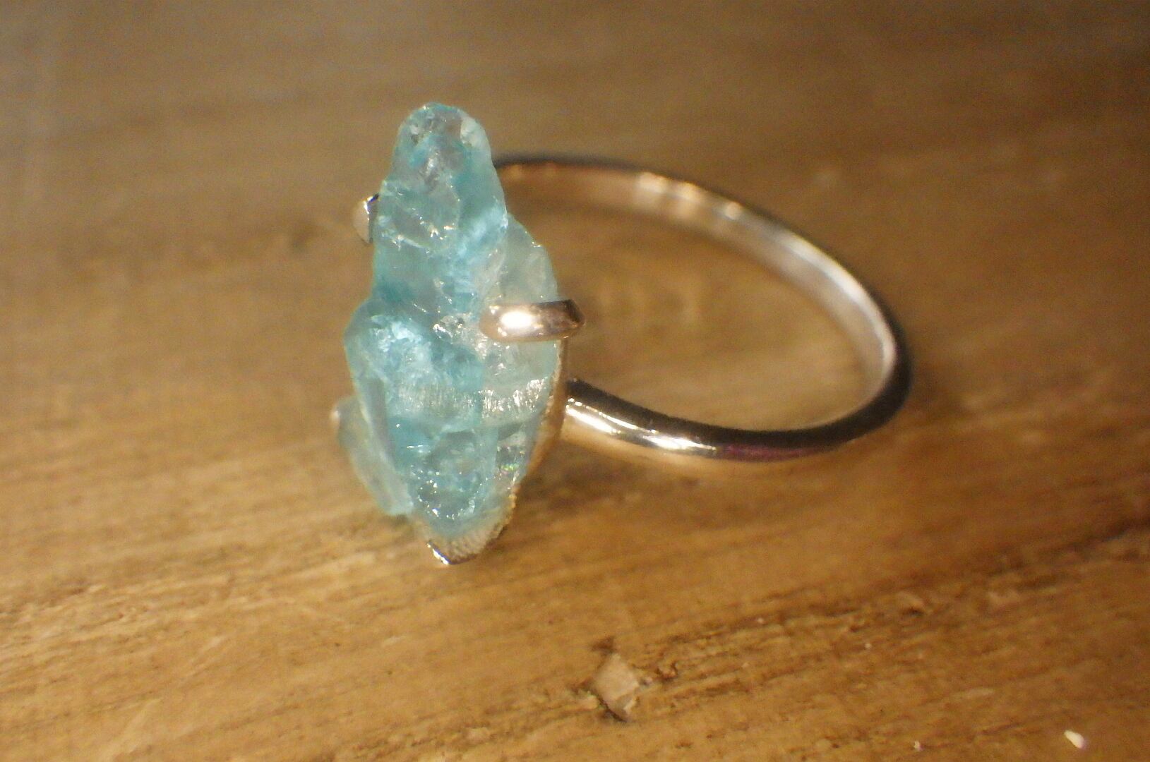 *sv925*Rough Apatite Ringラフロックアパタイト原石のシルバーリング | Mermaid Cottage powered by  BASE