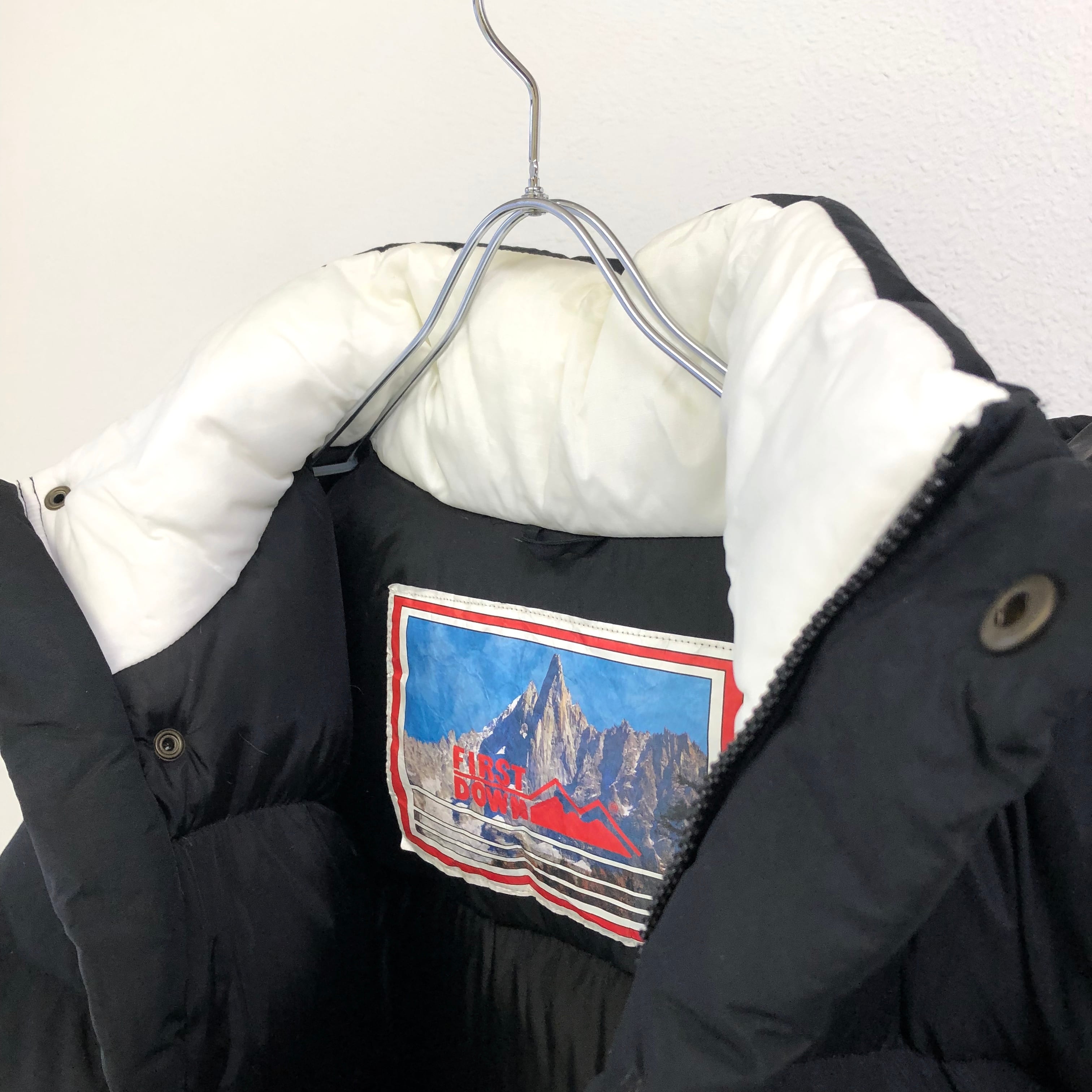 1990's FIRST DOWN 2tone down jacket ブラック×ホワイト 2トーン