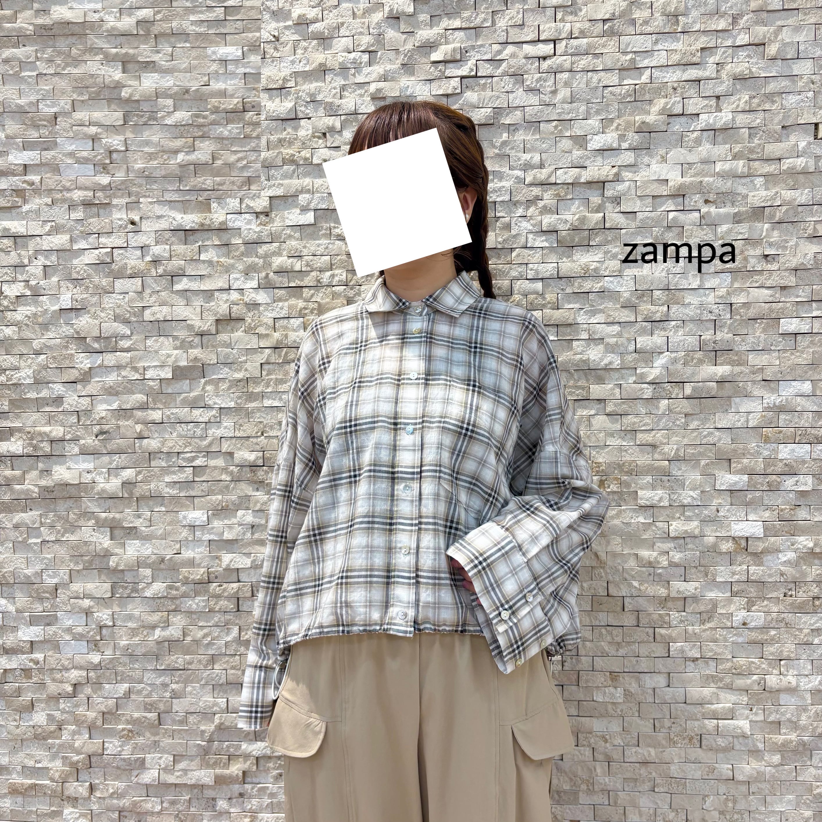 【zampa】31-0216(ショート丈ワイドドロストシャツ)