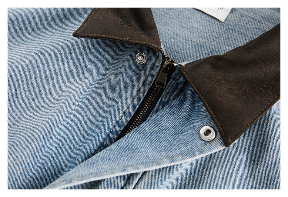 lanan コントラストキルティングデニムジャケット light blue