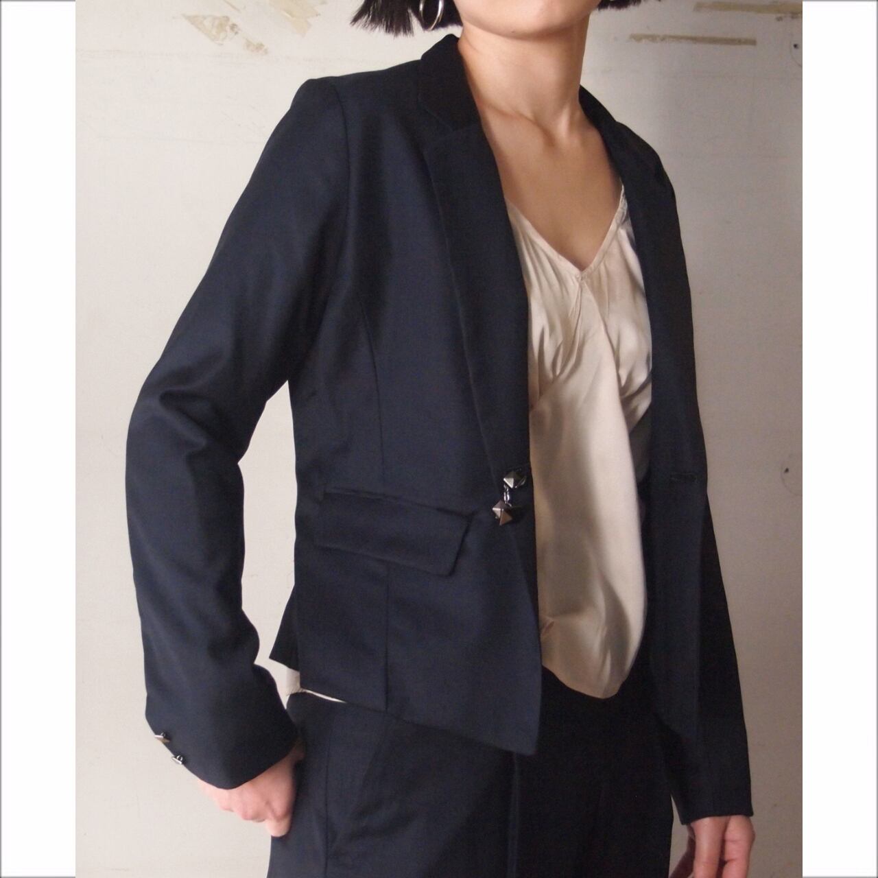 【hippiness】double face collar suit jacket/【ヒッピネス】ダブル フェイス カラー スーツ ジャケット