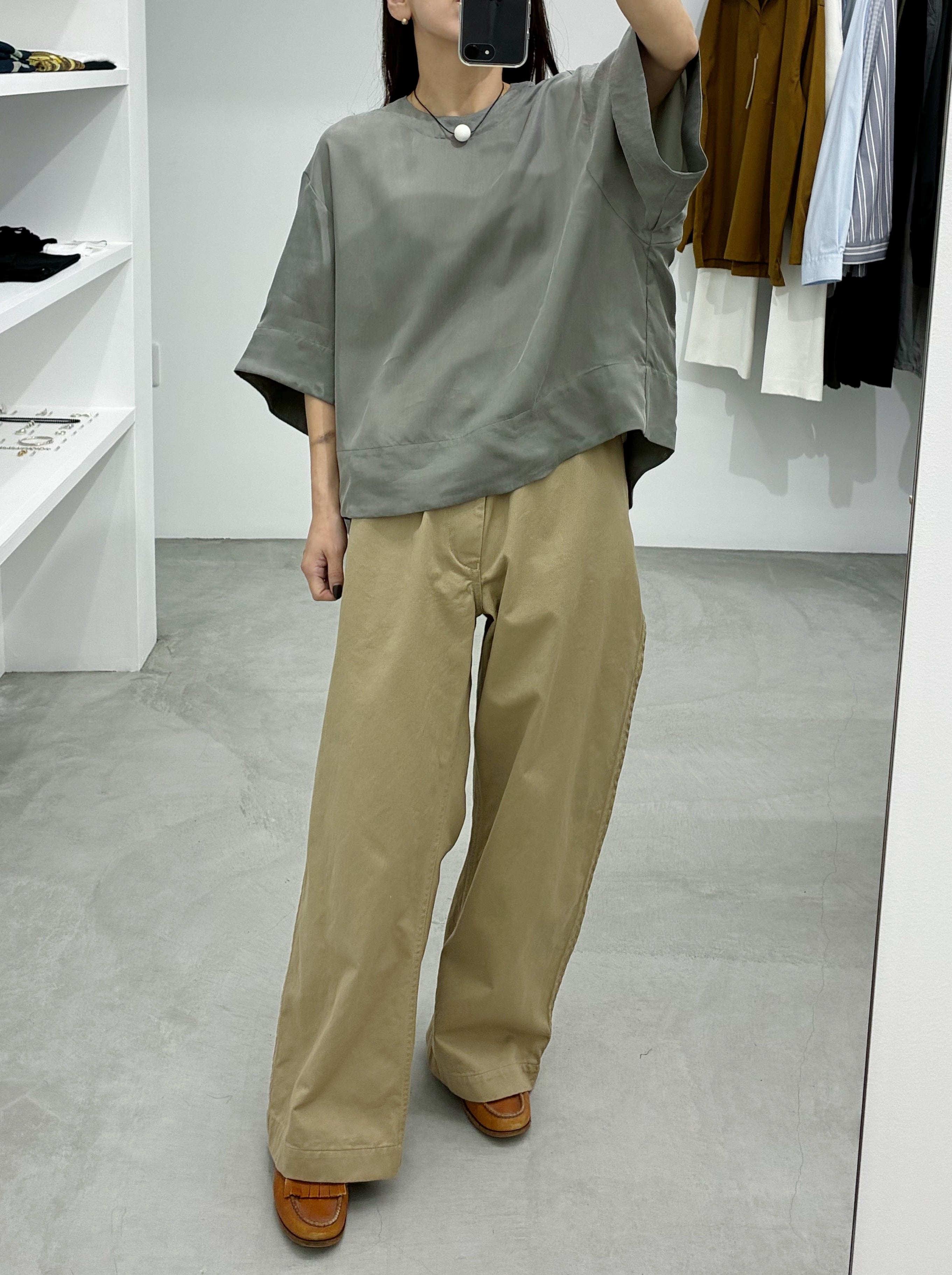 TENNE HANDCRAFTED MODERN half sleeve tops /Blue Gray | doodle