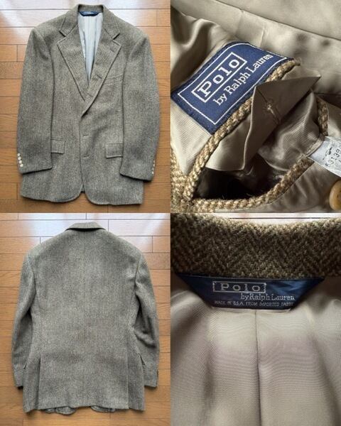 1994年 米国製 ビンテージ ポロラルフローレン ヘリンボーンツイード