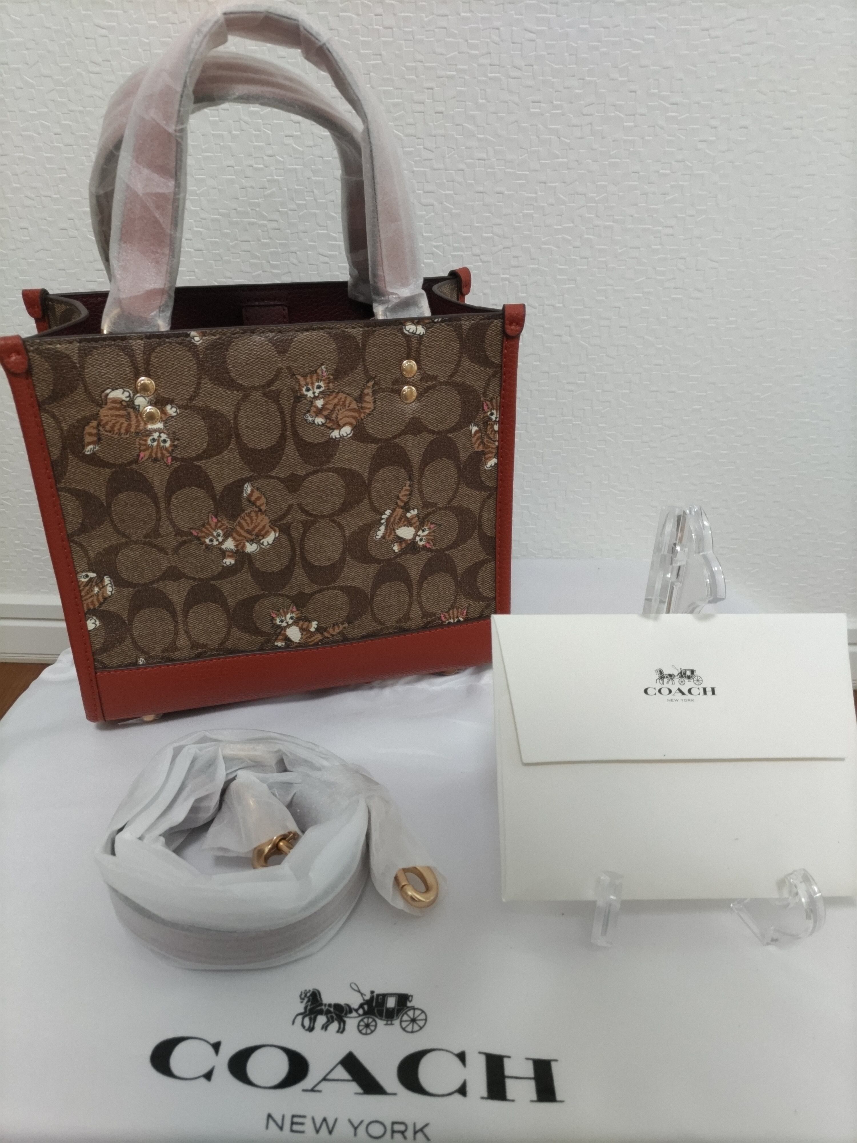 COACH バッグ プリント キャット