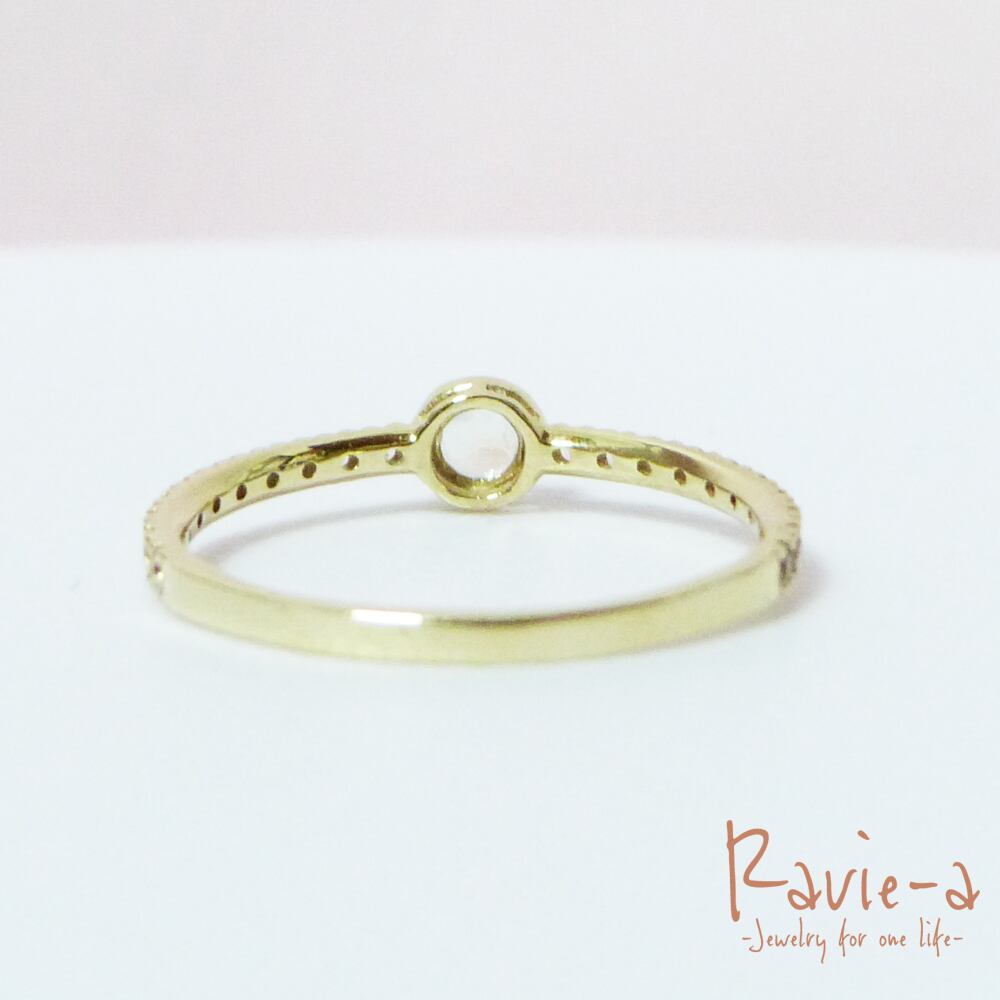 ブルームーンストーン 指輪 ホワイトトパーズ ハーフエタニティリング