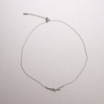 タイデザインネックレス　ラインストーン　ステンレス　低アレルギー　bittersweet