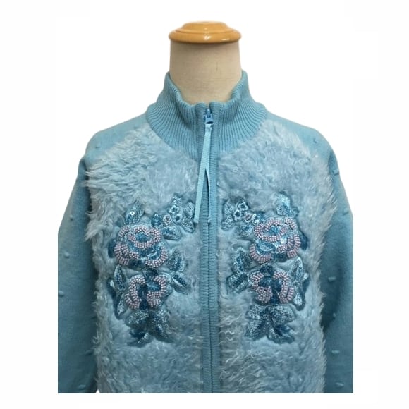 スーパービューティー ジャケット 胸元スパンコール 刺しゅう