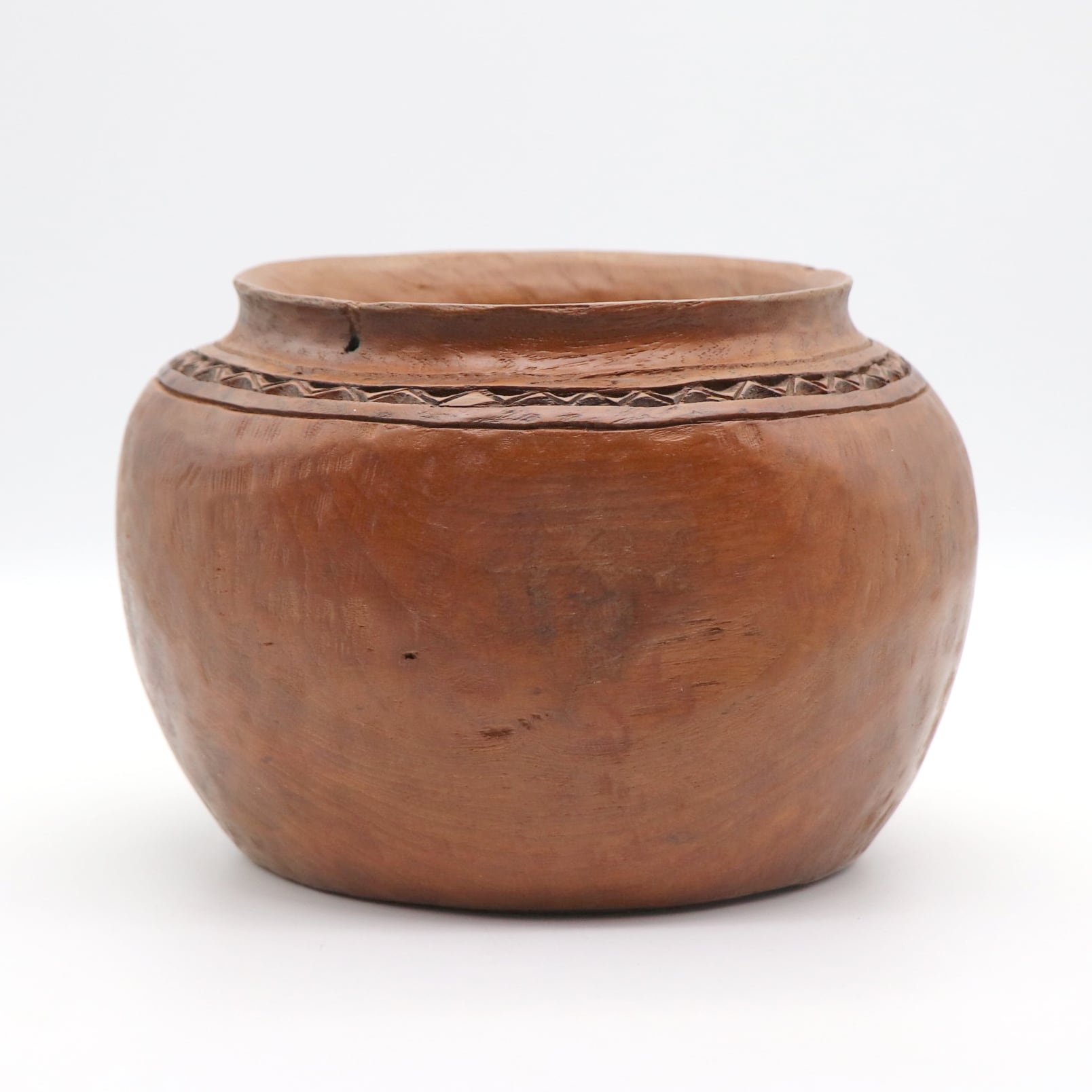 木彫り壺・小物入れ・アジアン雑貨・No.220514-50・梱包サイズ80