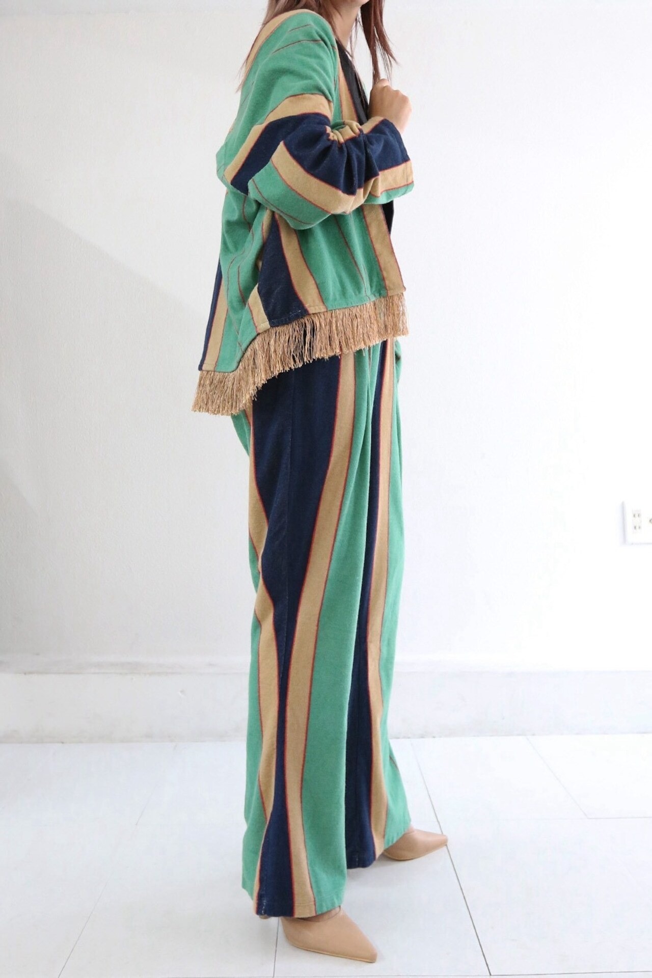 【STEVIE 】PILE STRIPE LONG PANTS