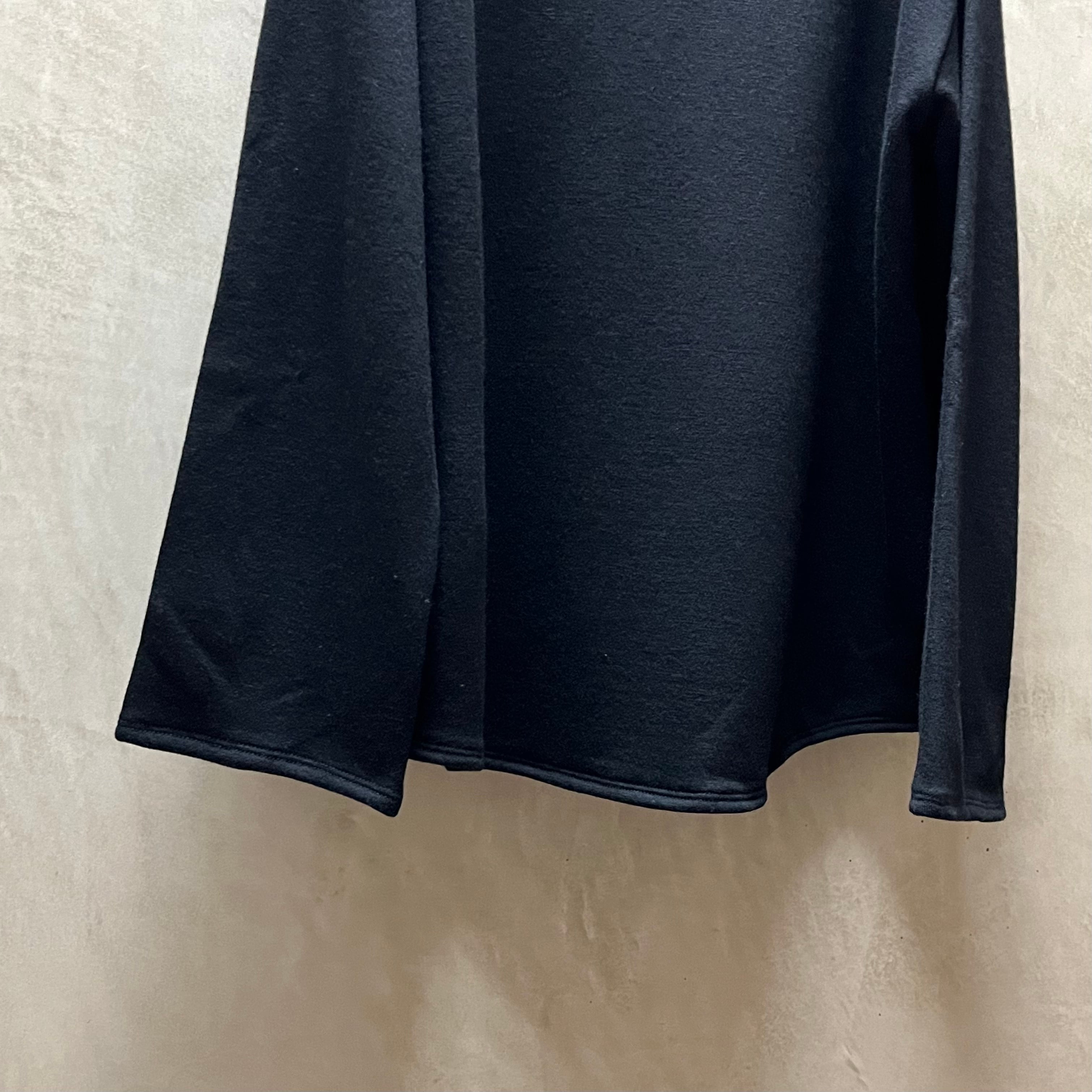 MITTAN T-14 スーパー120's ウール裏毛モックネック 黒 | Routes*Roots