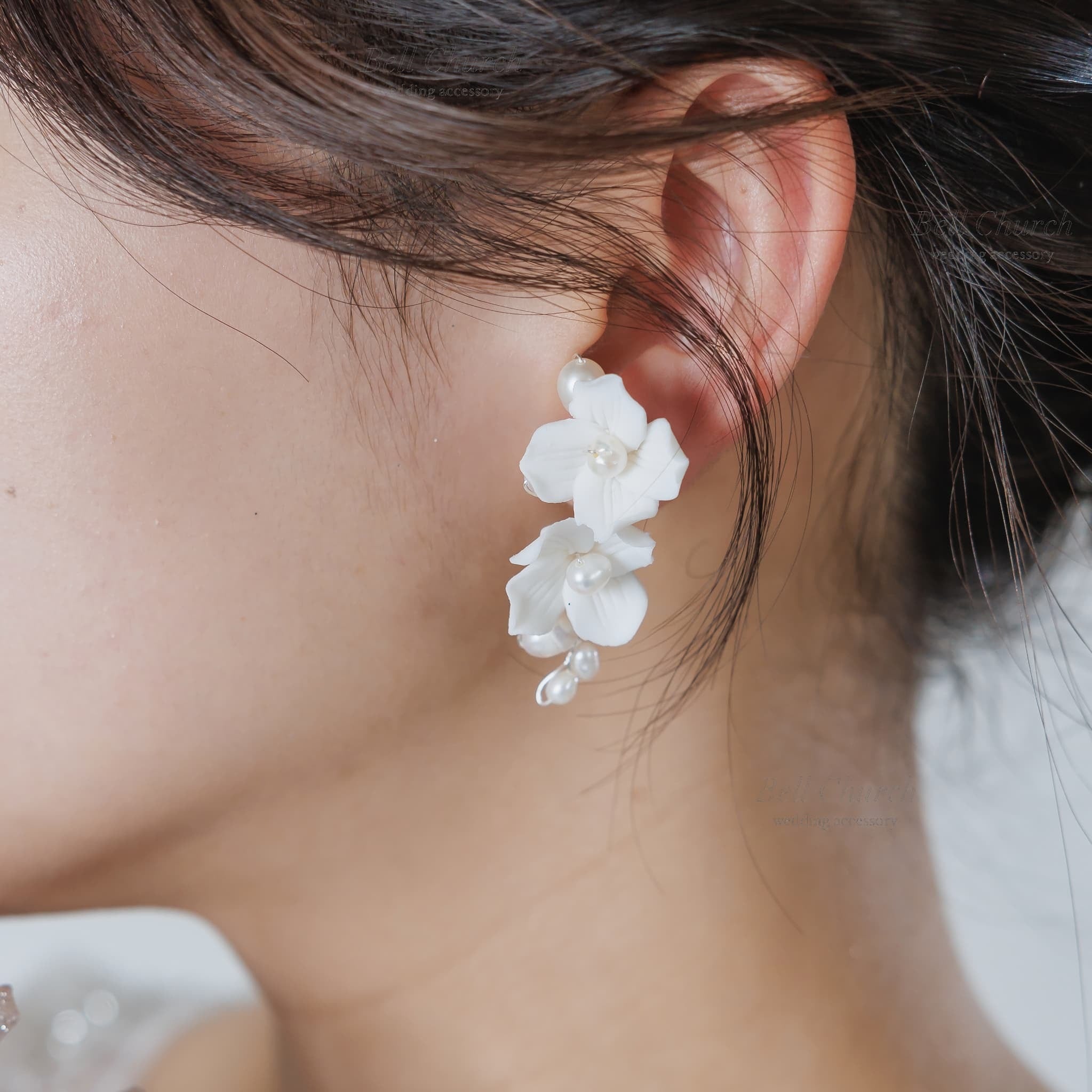 ウエディングピアス イヤリング｜パール｜お花 フラワーモチーフ