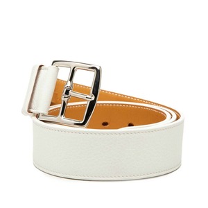 エルメス エトリヴィエール ベルト ホワイト ブラウン レザー メンズ HERMES 【中古】