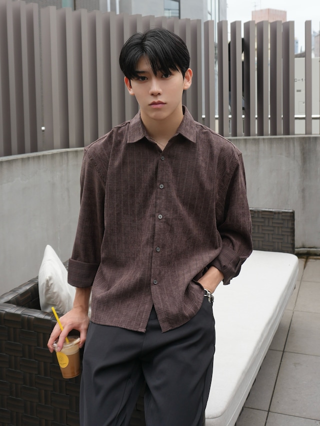 【ALUDE SELECT】velour rib long shirt